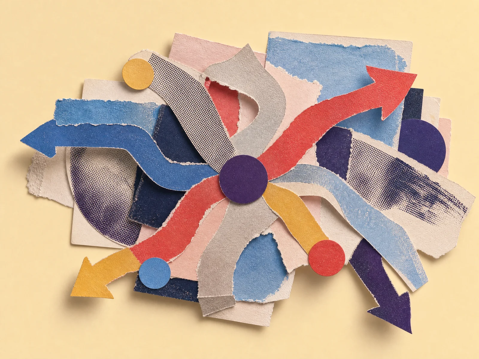 Abstract paper paths showing attribution uncertainty