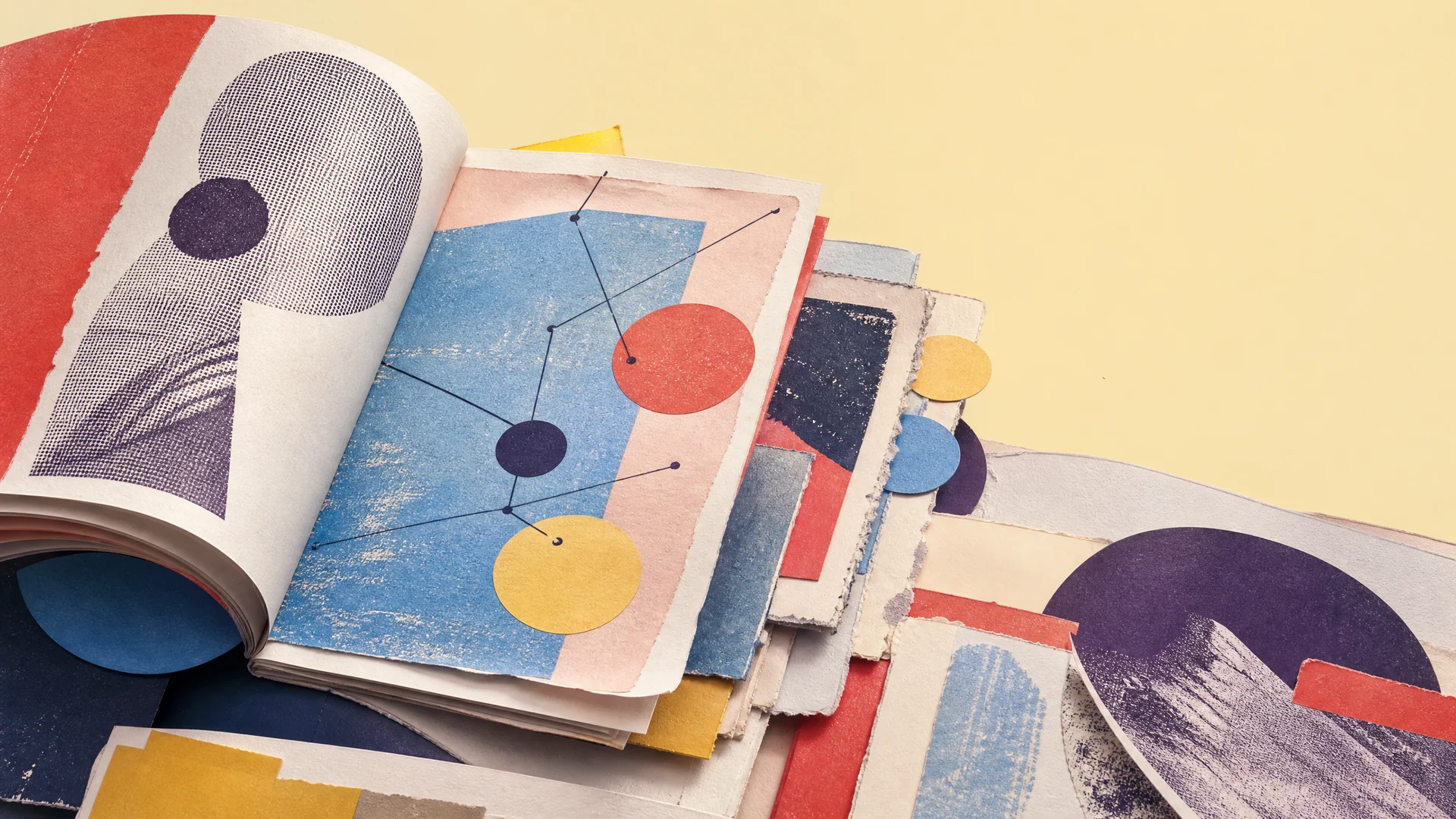 A tactile campaign almanac assembled from colourful paper layers